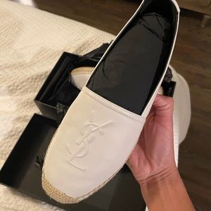 YSL white espadrilles NEW IN BOX